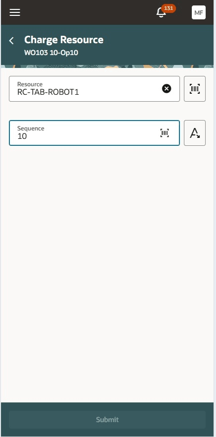 リソースと順序を入力