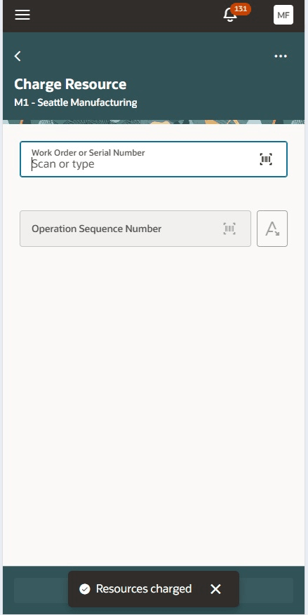 リソースがチャージされ、確認メッセージが分析されません