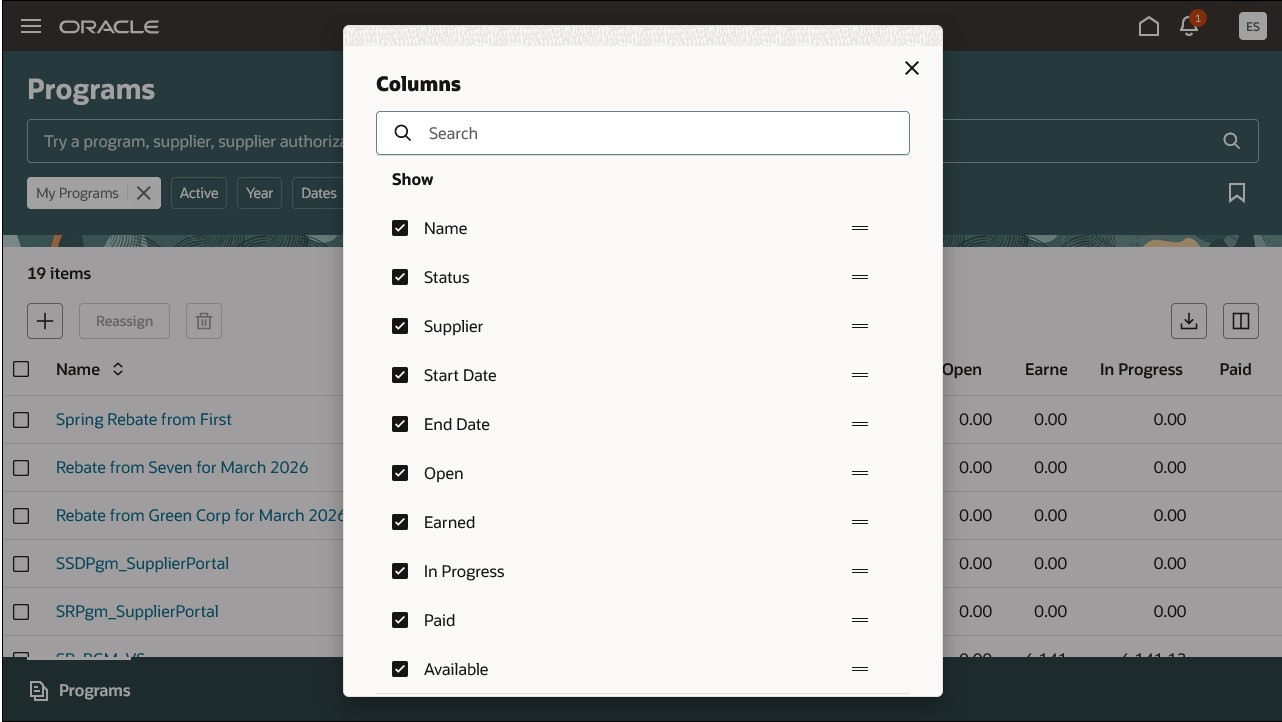 列のパーソナライズ