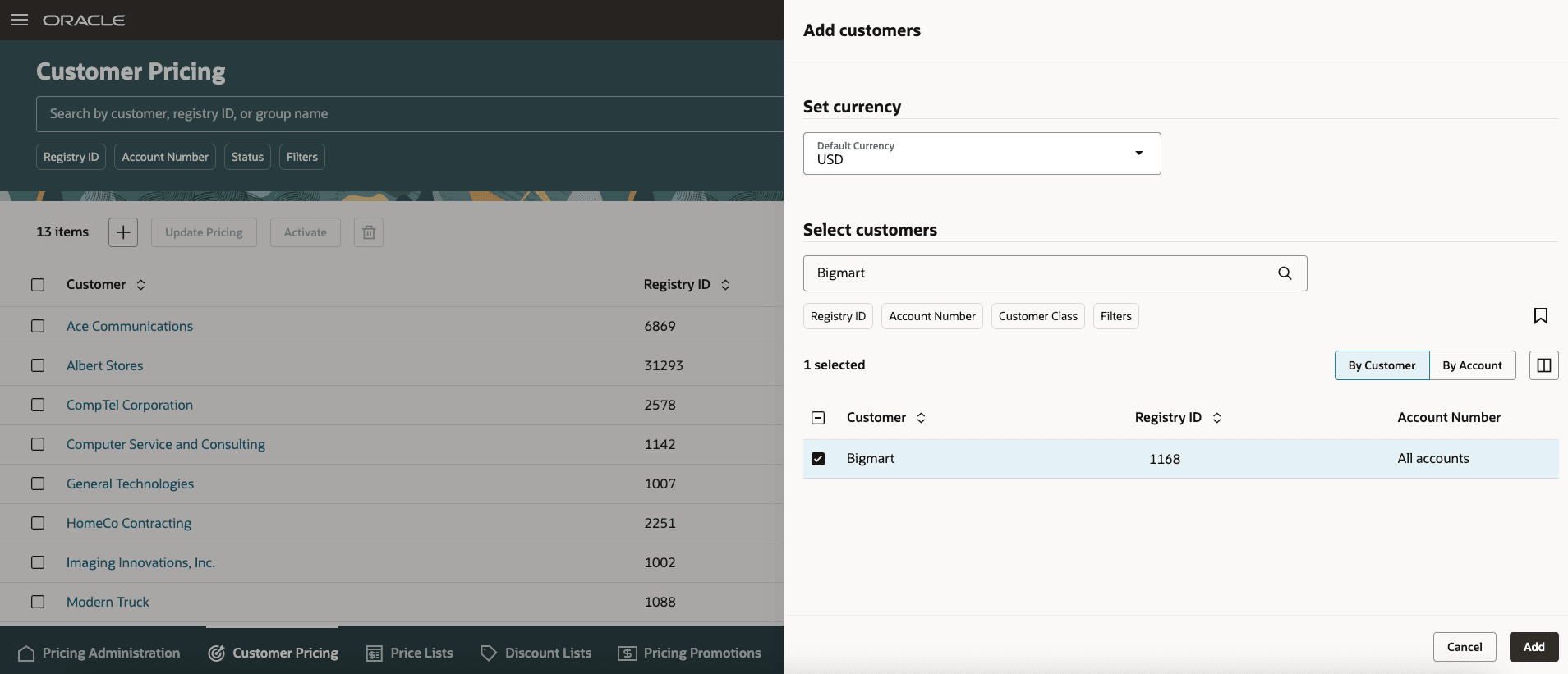 1つ以上の顧客の追加