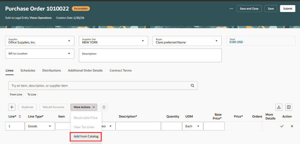 カタログから追加処理