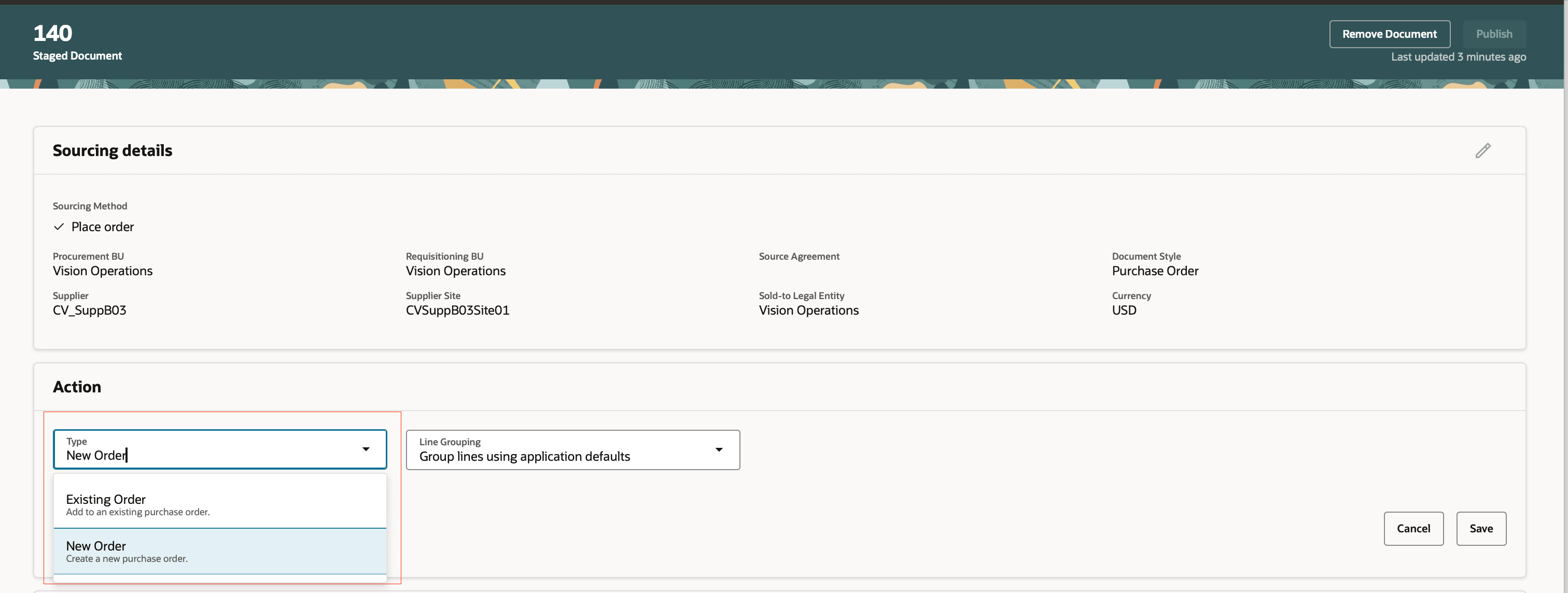 既存のオーダーへのクレジット明細の追加