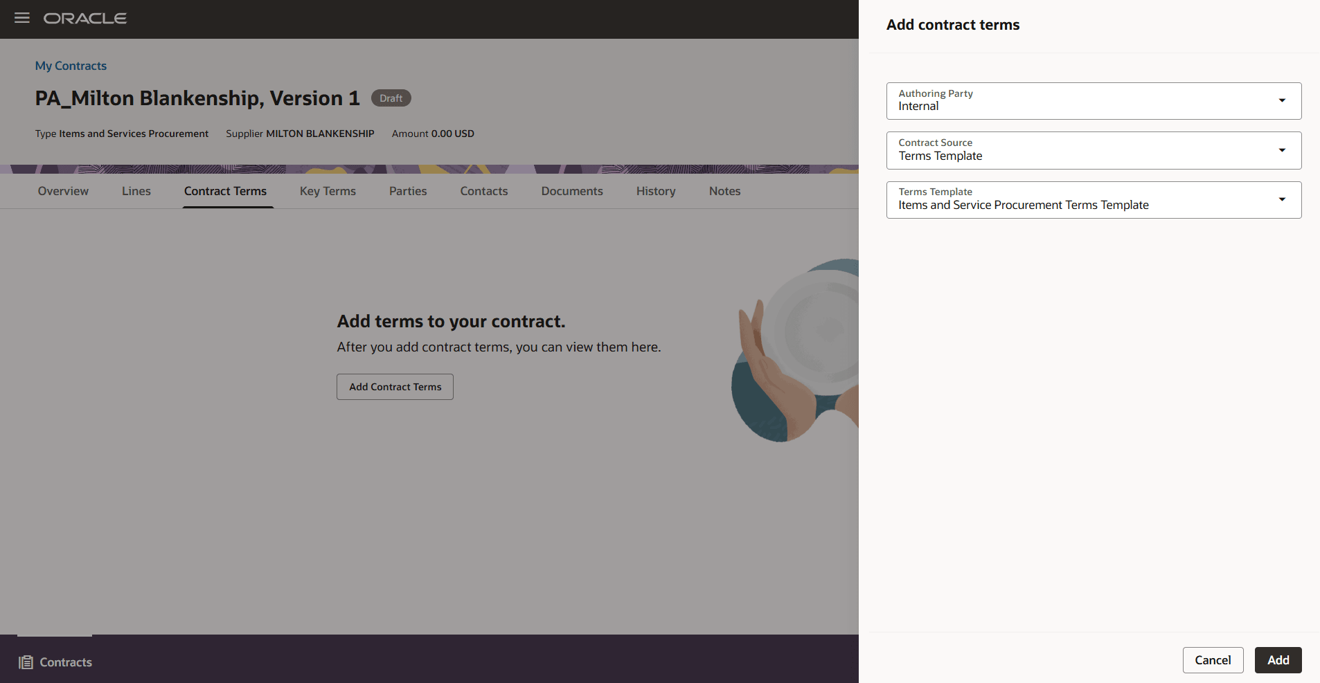 条件ドロワーの追加