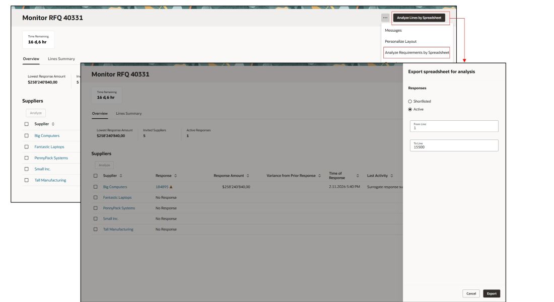 スプレッドシートを使用した要件と明細の分析