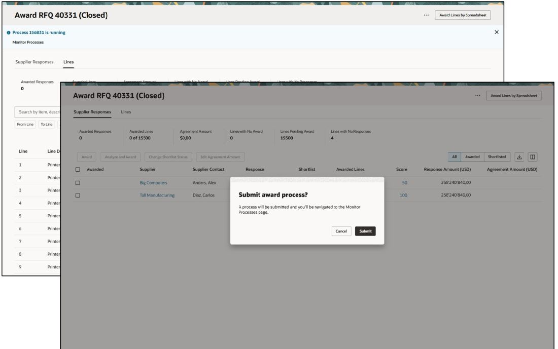 サプライヤによる審査へのプロセスの発行