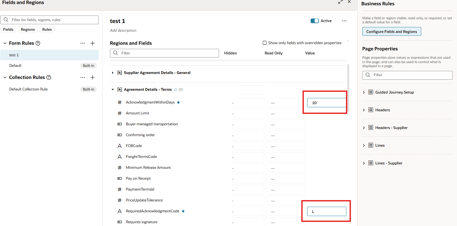 Visual Builder Studioを使用したデフォルト必須確認および確認(日数内)