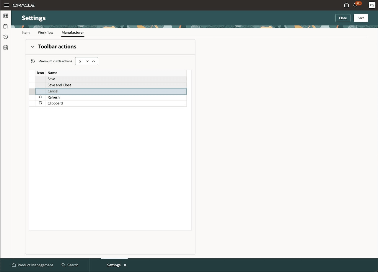 ドラッグ・アンド・ドロップを使用したアクションの移動