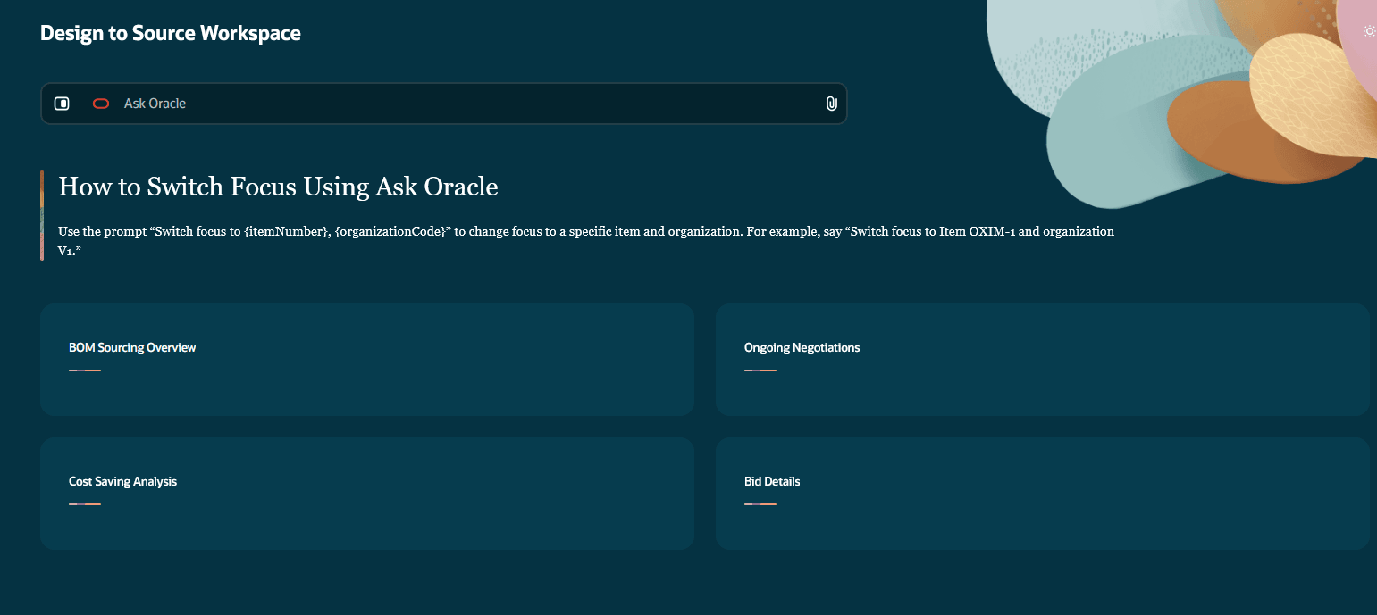 特定の品目および組織へのフォーカスの変更