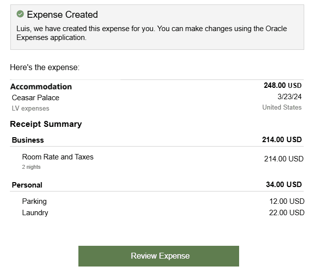 電子メールでの領収書概要