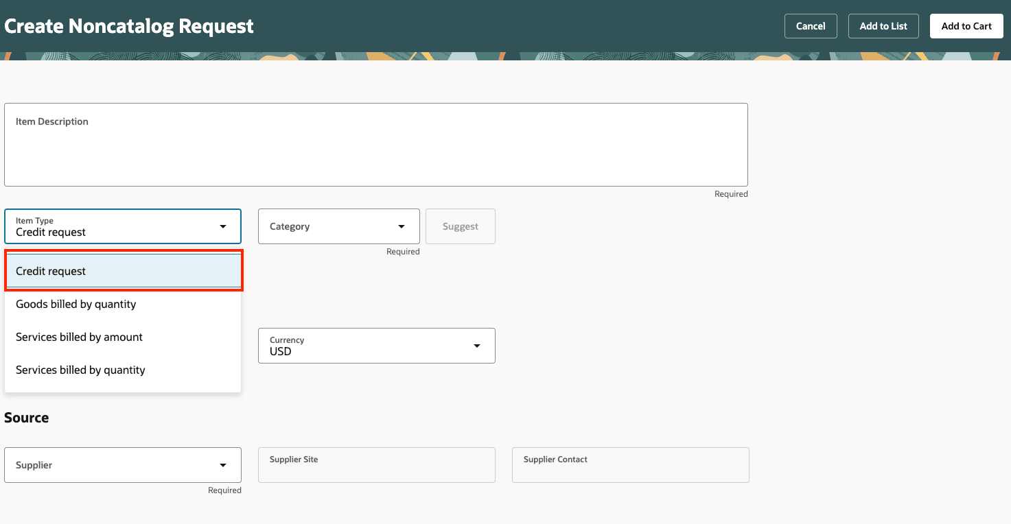 クレジット明細を表示するカタログ外要求