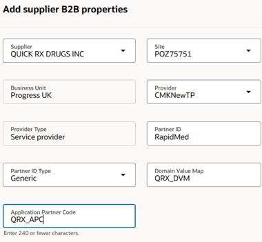 サプライヤB2Bプロパティの追加