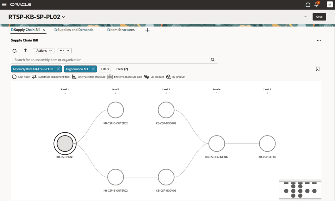 コンポーネントが使用されているアセンブリの表示