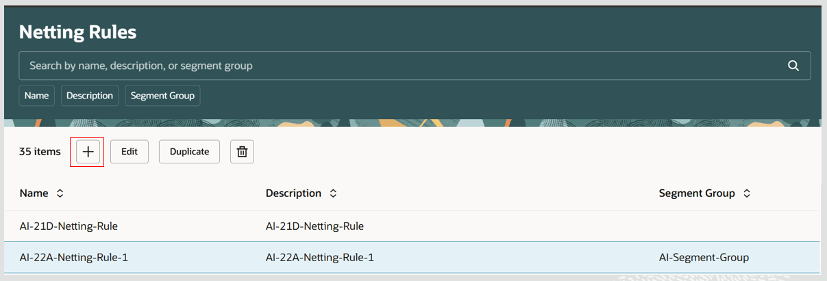 ネッティング・ルールの作成