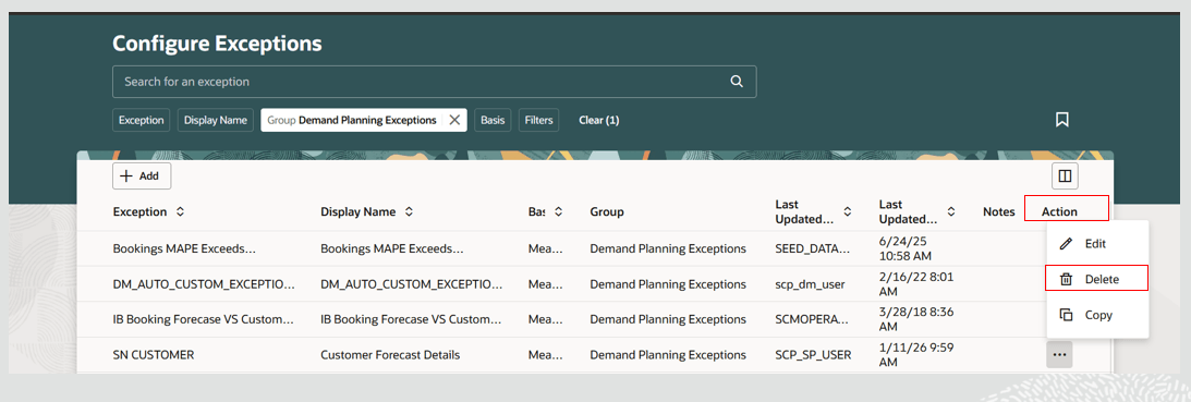 削除処理の選択