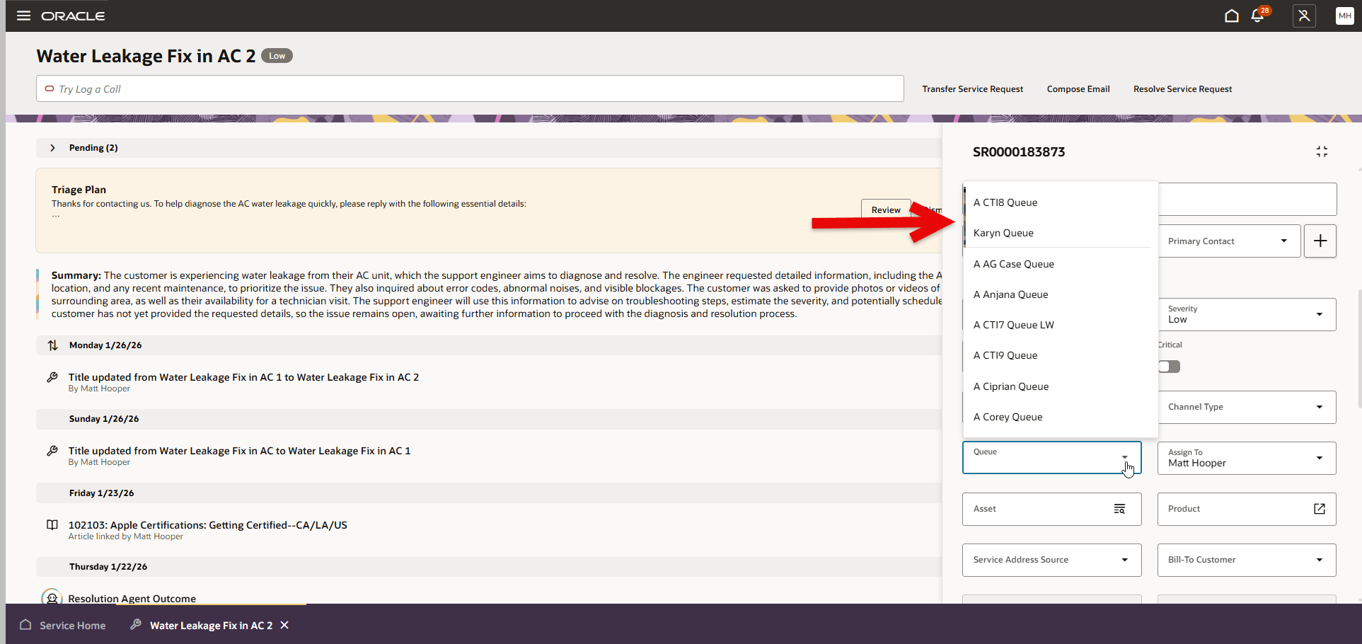 最近使用した候補を表示するキュー