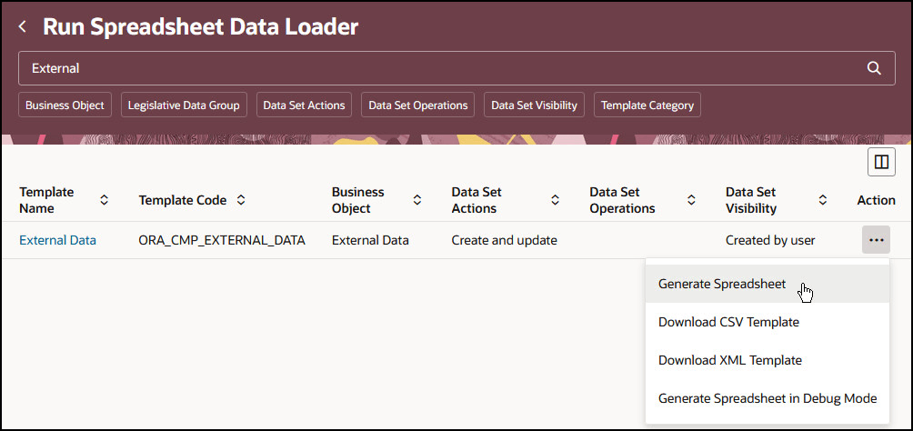 スプレッドシート・データ・ローダーの実行