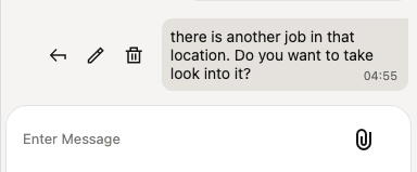 メッセージ・ウィンドウの「削除」アイコン