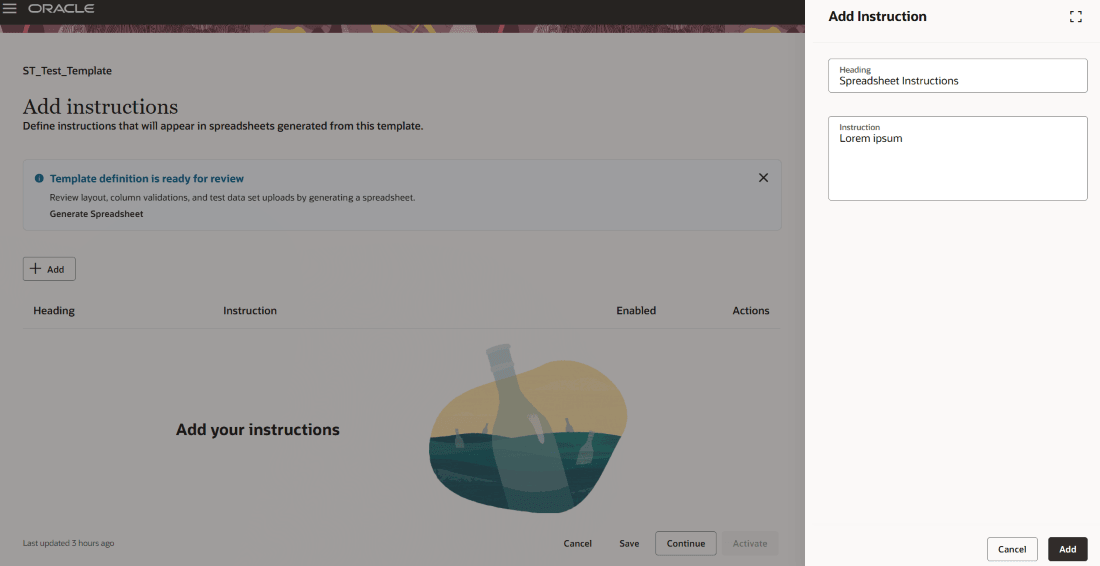 インストラクション・パネルの追加