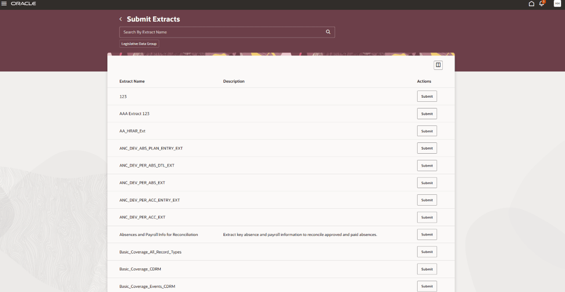 抽出の送信ページ