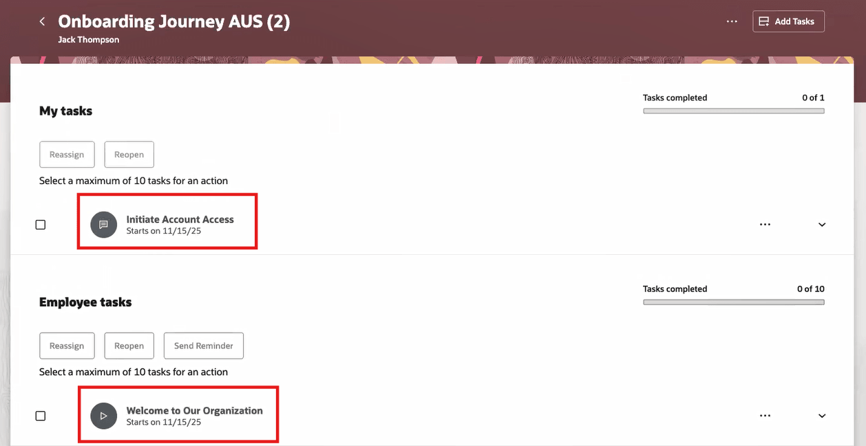 タイム・ゾーンが満たされるまでタスクが開始されません