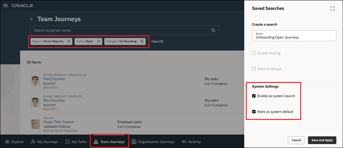 「チーム・ジャーニ」ページの保存検索