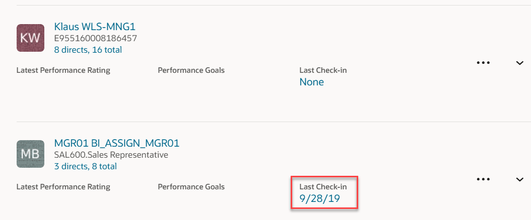 最終チェックイン日により「チェックインの更新」ページが開きます