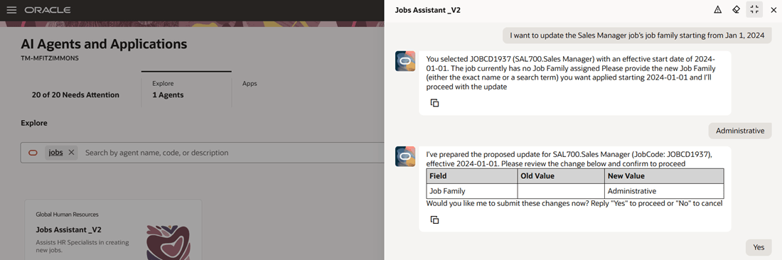 特定の日付から開始するジョブのジョブ・ファミリの更新