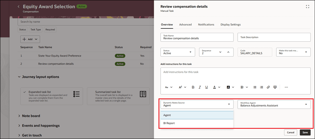 タスク・ノートを動的に生成するエージェントとしてソースを選択