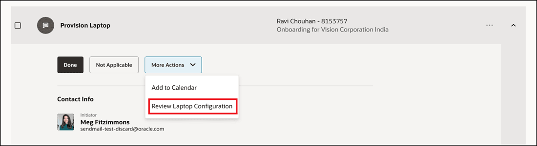 ITアナリストが「自分のタスク」タブから先行タスクを表示してから完了としてマークするためのオプション