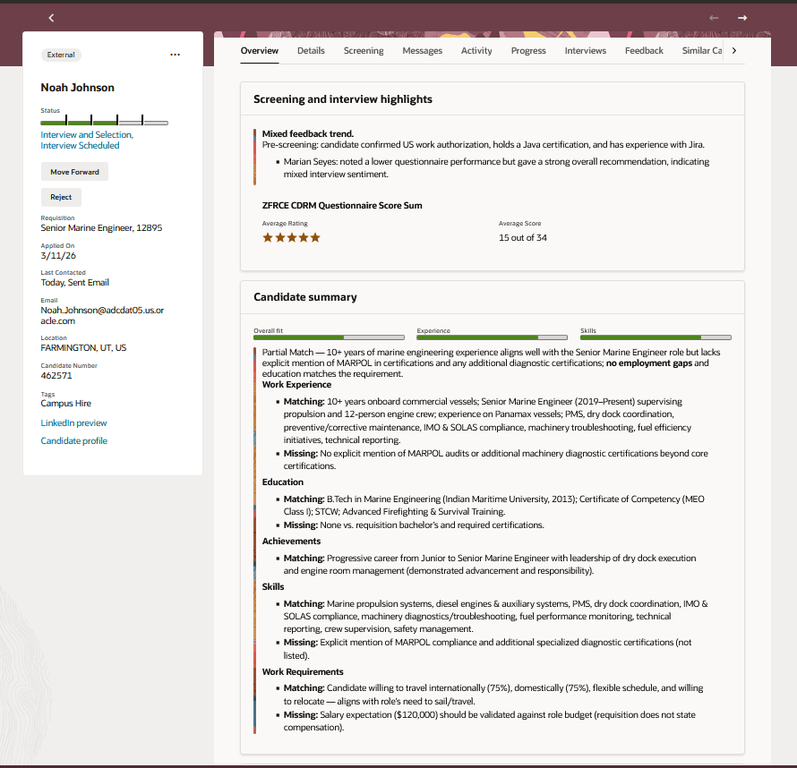 ジョブ応募の「概要」タブ
