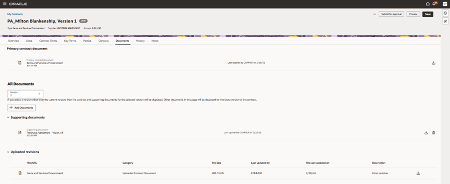 「ドキュメント」タブのリビジョン