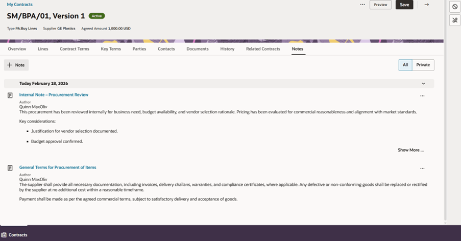ノートの表示およびフィルタ