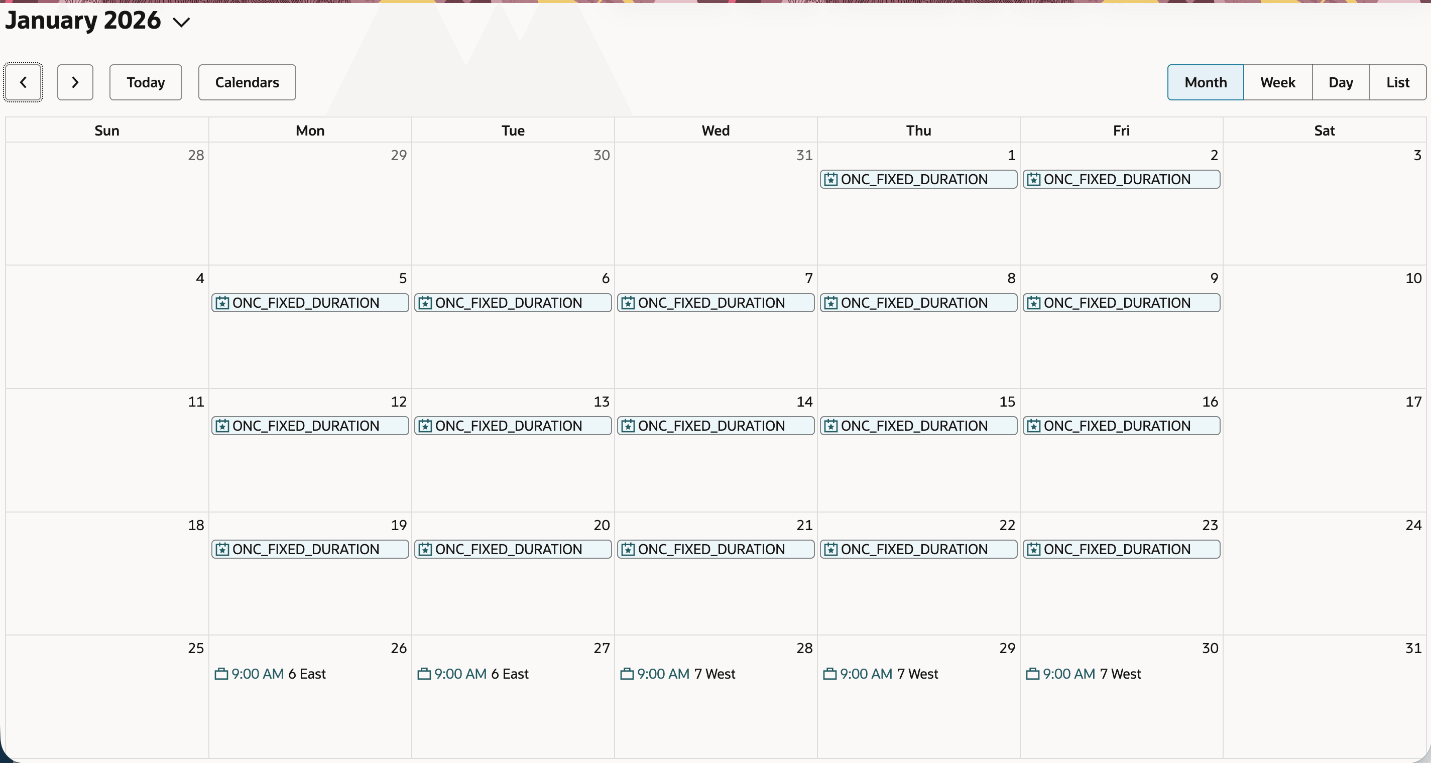 部門名が表示されたイベント・タイトル