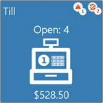 This figure shows the Enterprise Cash Management summary icon indicating active and offline sessions.