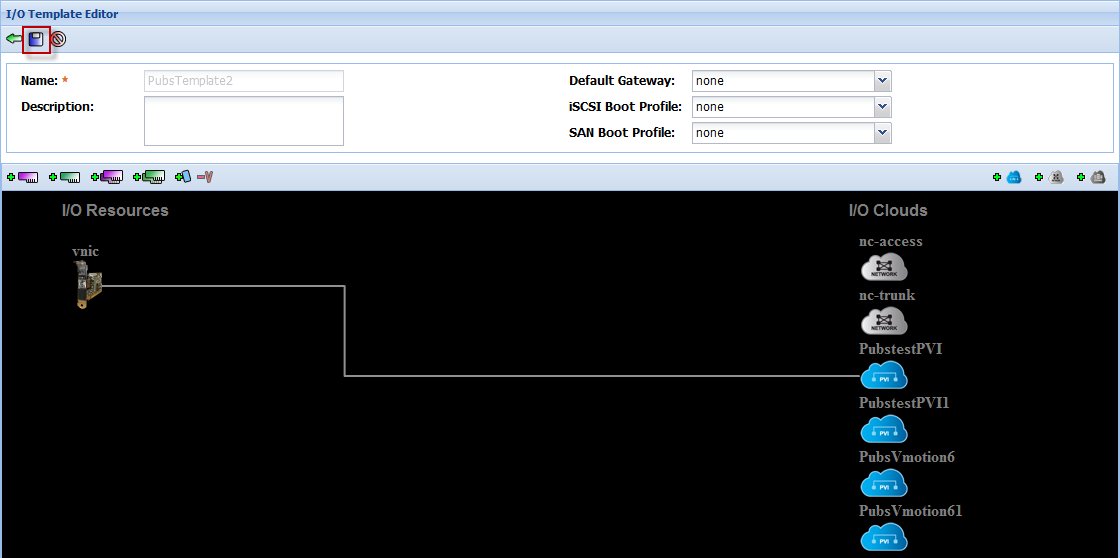 image:图中显示了已连接到 PVI 云的单个 VNIC，其中保存到磁盘图标突出显示。