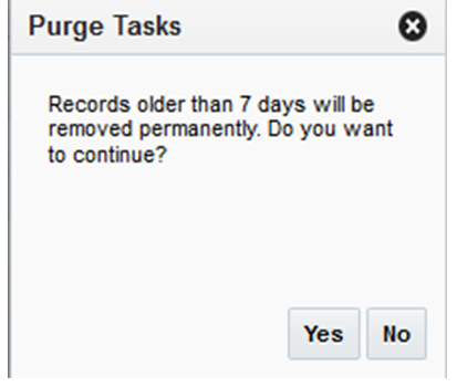 Asynchronous Purge Tasks dialog