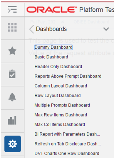 Dashboards Menu