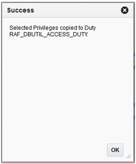 Copy to Custom Success Dialog