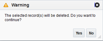 Delete Application Navigator Confirmation Dialog