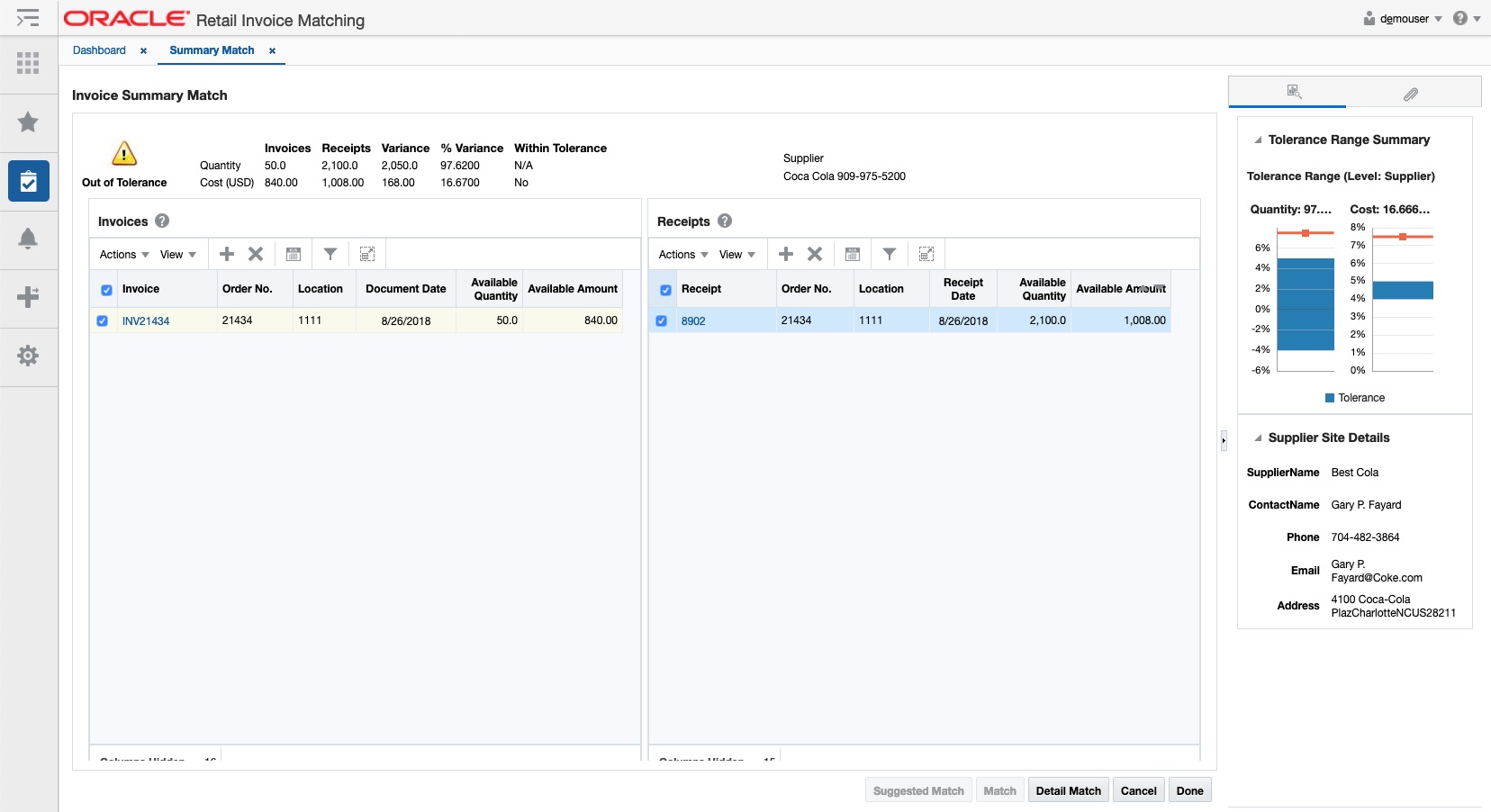 Contextual Reports in Summary Match