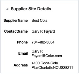Supplier Site Details