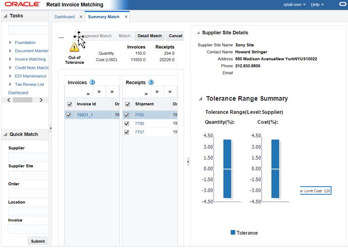 In-context BI Reports on Summary Match Window