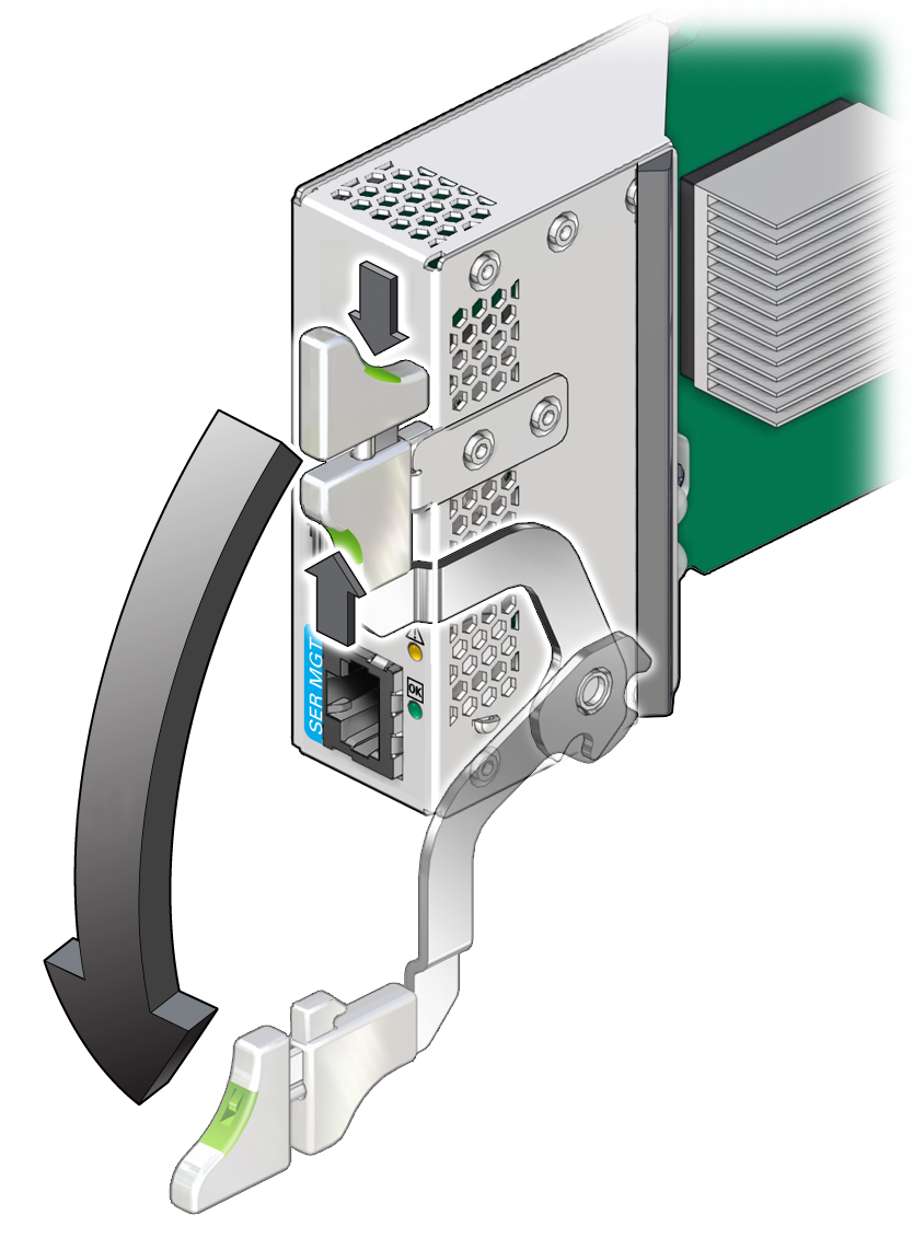 image:示意图显示了打开释放杆。