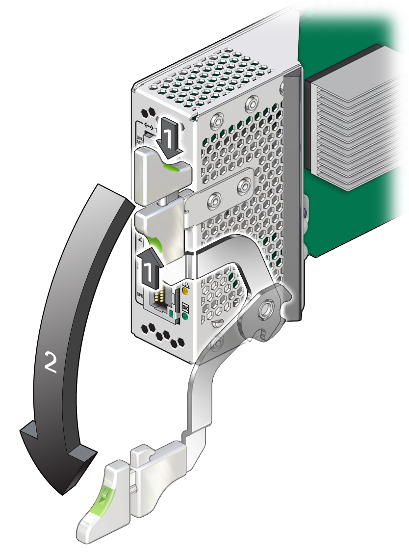 image:示意图显示了打开释放杆。