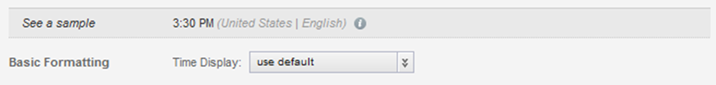 Value Formatting fields for a time value