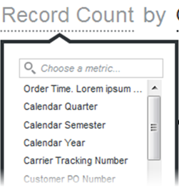 List of attributes for a metric on a metric timeline on a Timeline component