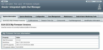 image:Illustration shows the Oracle ILOM web interface.