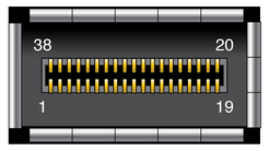 image:Illustration shows the pins of the QSFP connector.