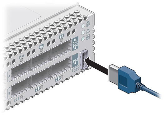 image:Illustration shows the USB management cable being connected.