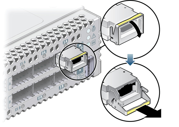 image:Illustration shows the transceiver being removed.